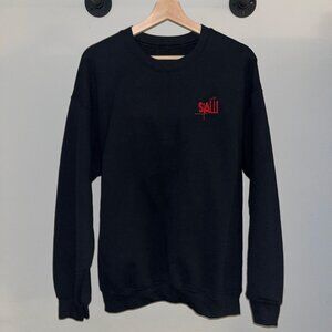 Black Red Saw 2000s Horror Movie Classic Retro Y2K Crewneck Sweatshirt